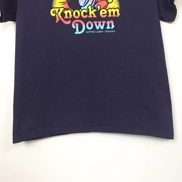 VINTAGE Fossil Knock ‘em Down Gutter Lanes Indiana Graphic T-Shirt Unisex Size M - Picture 6 of 8
